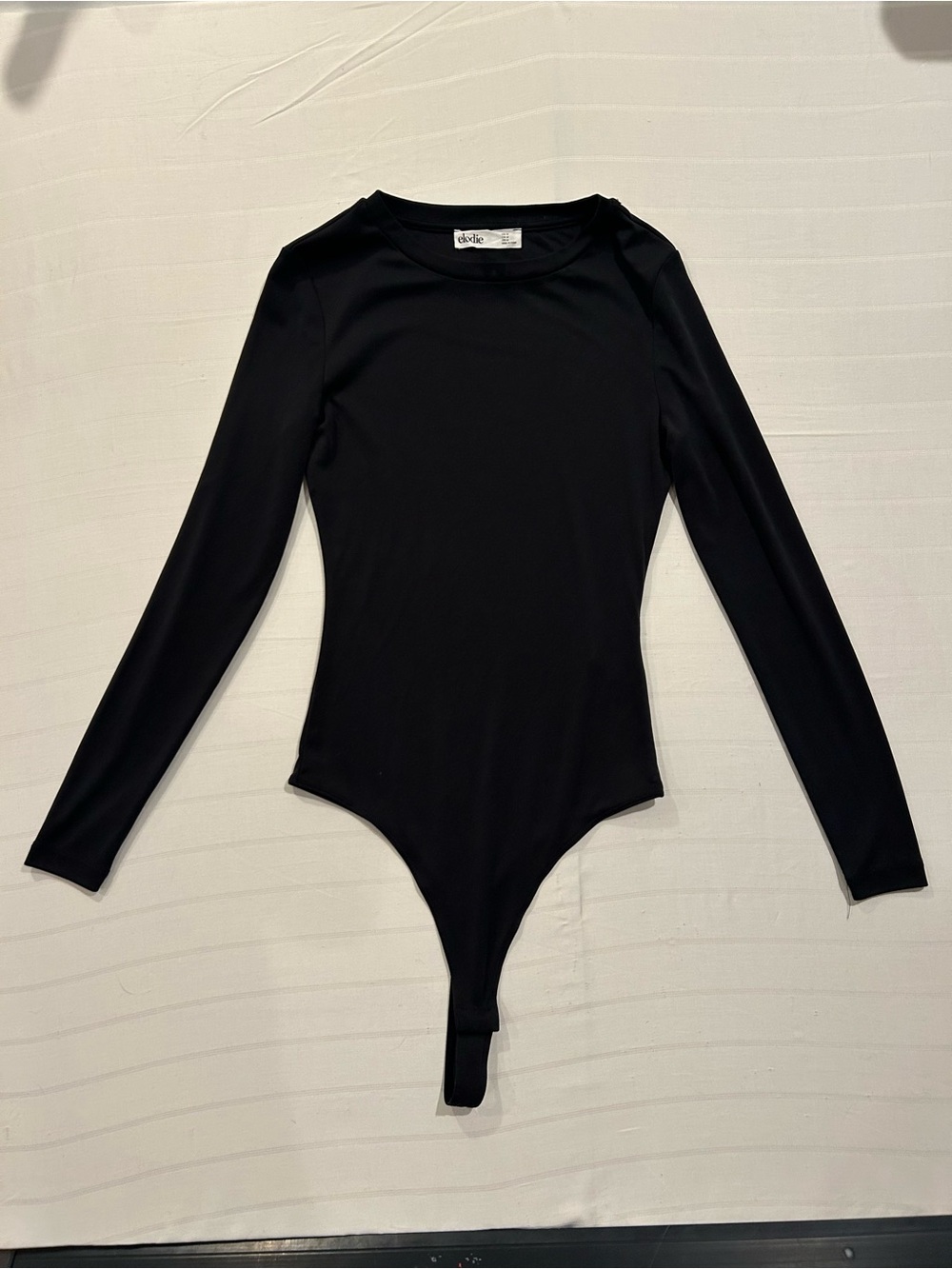 Elodie Black Long-Sleeve One-Piece Bodysuit